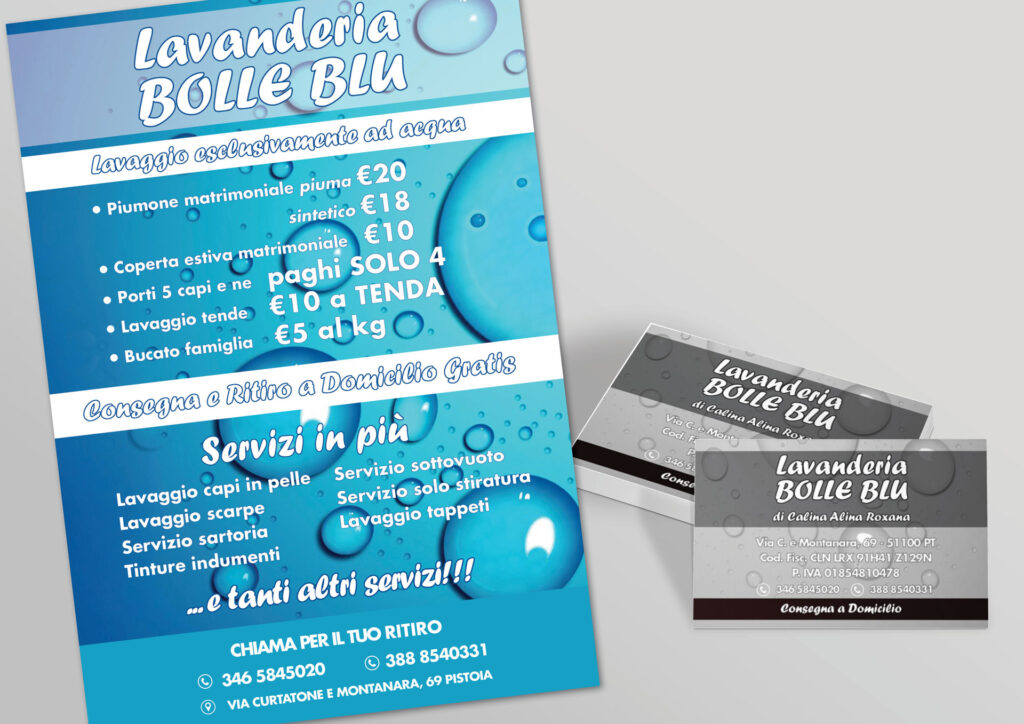 Flyer promozionale – Lavanderia Bolle Blu