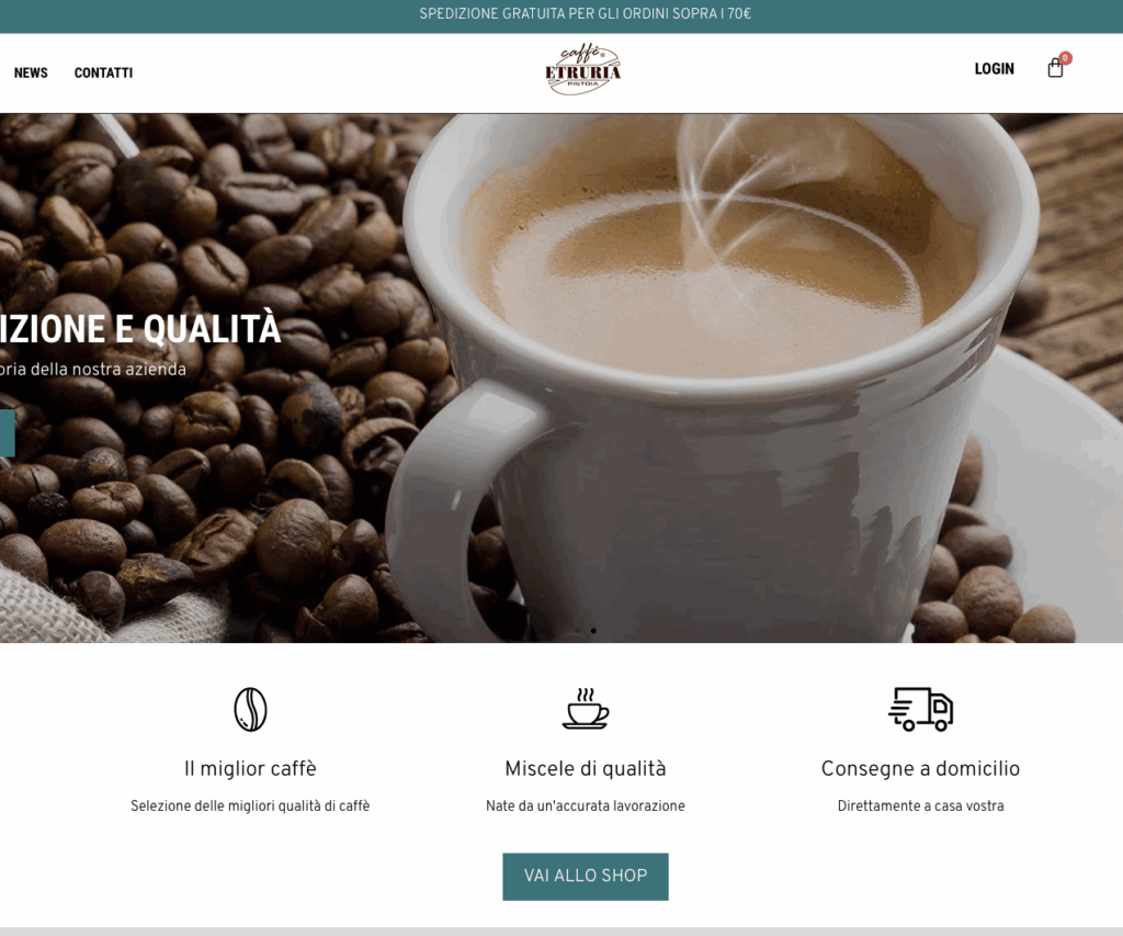 Sito E-Commerce – Etruria Caffè Torrefazione