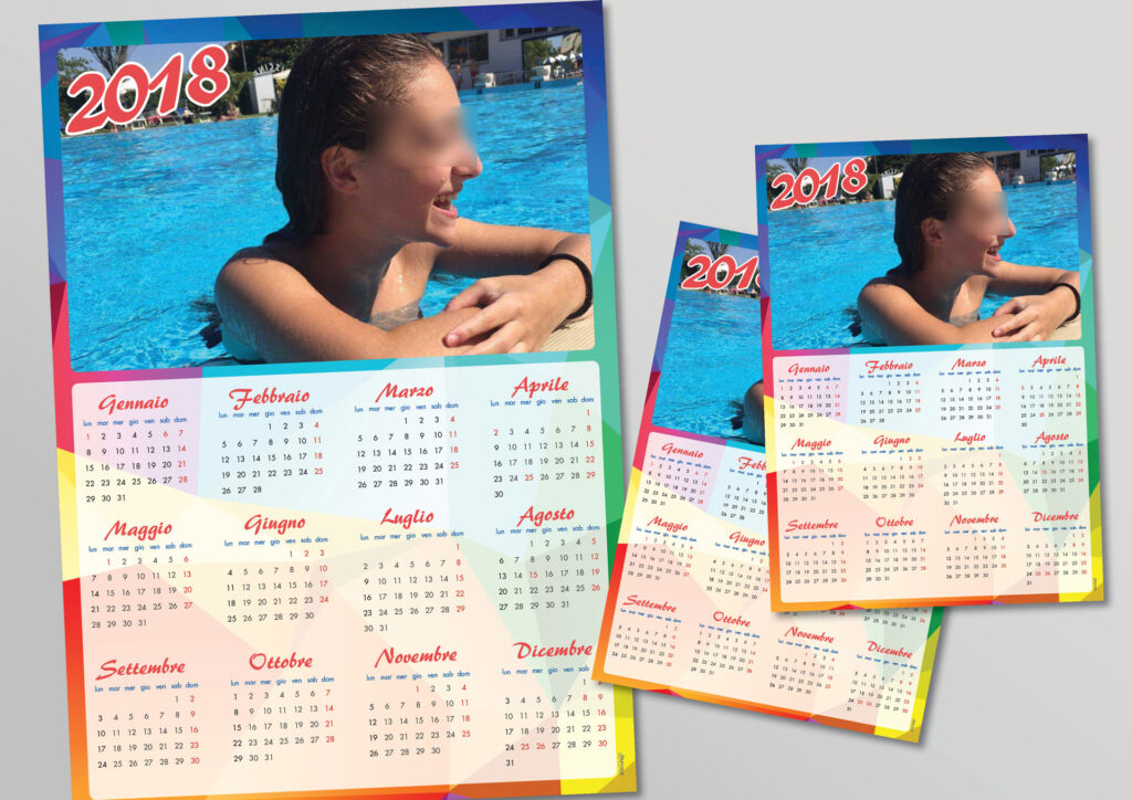 Calendario illustrato monopagina – Vacanze estive