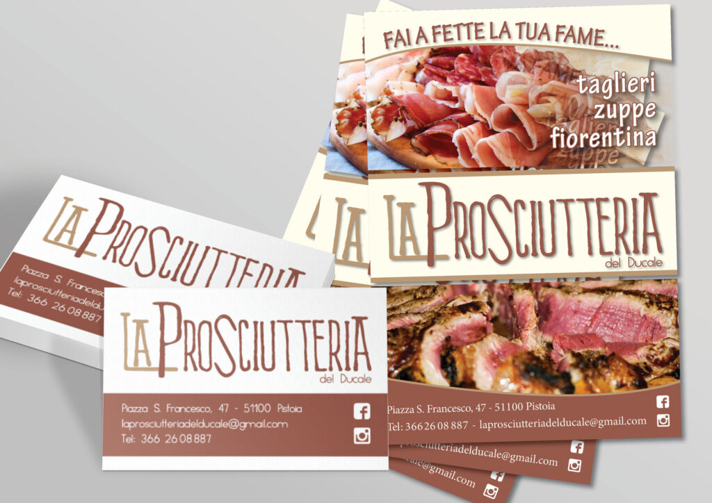 Logo – Biglietto da visita – Volantino – La Prosciutteria del Ducale